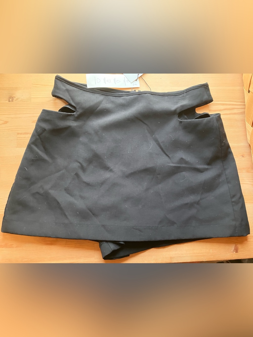 NWT Zara High-Waist Black Cutout Skort